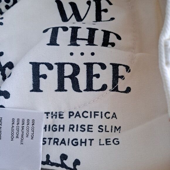 We The Free Ivory White The Pacifica High Rise Slim Straight Leg Denim Jeans 25 - Picture 9 of 11